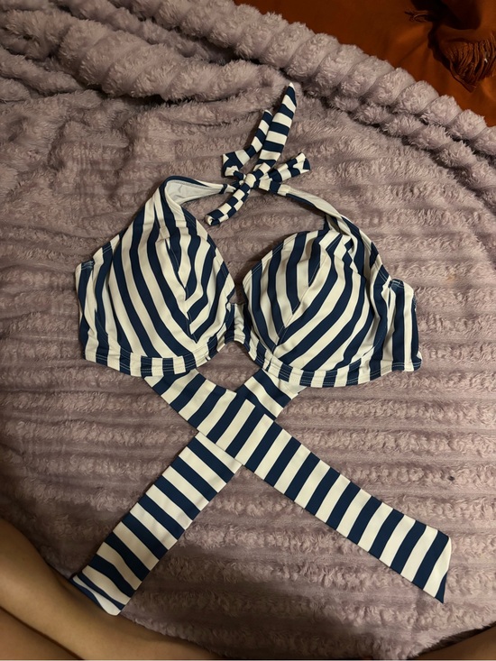 Shapermint Other - Shapermint Navy and White Striped Halter Bikini Top